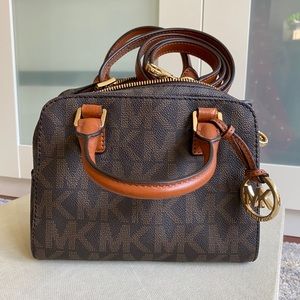 Michael Kors Logo Leather Satchel